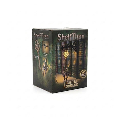 ShelfTitan light-up bookend in its collector box
